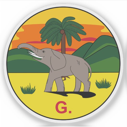 Sticker L'insigne de la colonie et du protectorat de Gambi (Devant)
