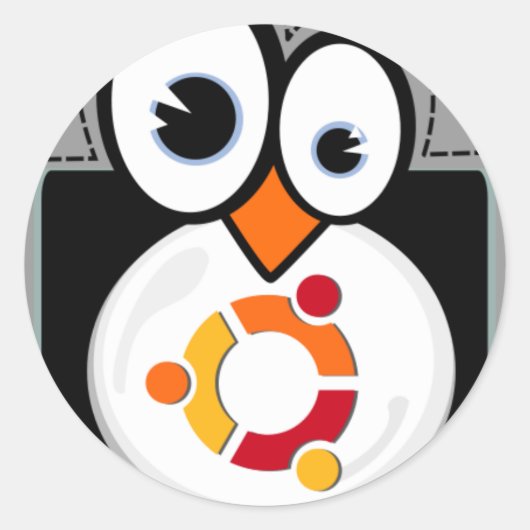 Sticker Linux Penguin Ubuntu (Devant)