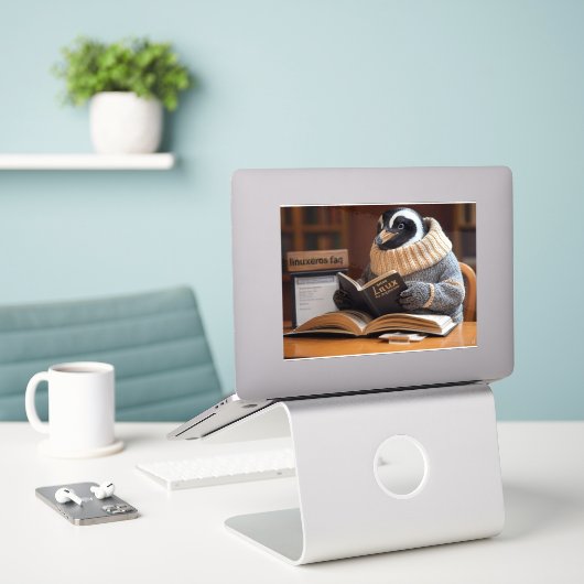 Sticker Linuxeros FAQ (Ordinateur portable sur le bureau)