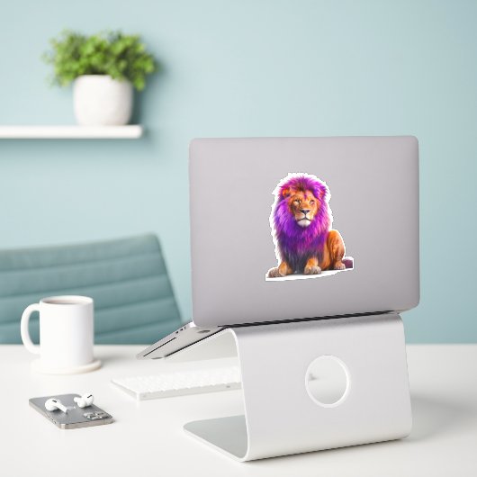 Sticker Lion (Ordinateur portable sur le bureau)