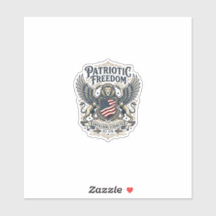 Sticker Lion Aigle Patriotique Animal Hybride Gardien Patr