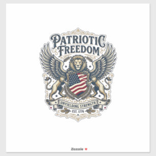 Sticker Lion Aigle Patriotique Animal Hybride Gardien Patr