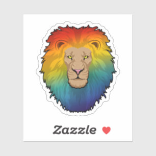 Sticker Lion aux couleurs arc-en-ciel
