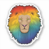 Sticker Lion aux couleurs arc-en-ciel (Devant)