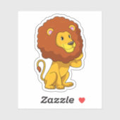 Sticker Lion avec boucles (Feuille)