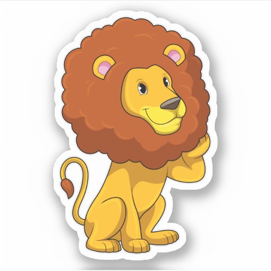 Sticker Lion avec boucles (Devant)