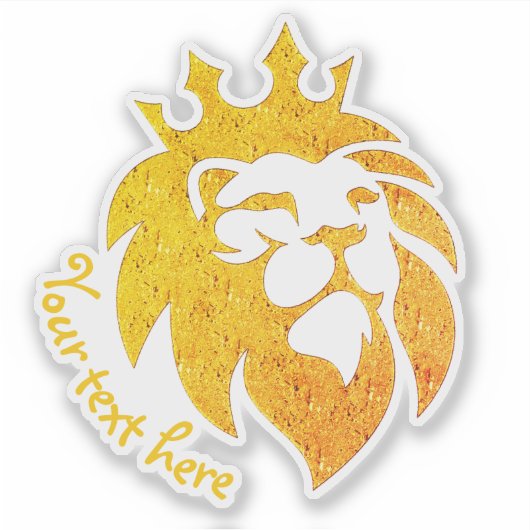 Sticker Lion Avec Couronne - Style Or 1 (Devant)