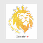 Sticker Lion Avec Couronne - Style Or 1 (Feuille)