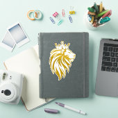Sticker Lion Avec Couronne - Style Or 2 (Couverture iPad)