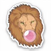 Sticker Lion avec gomme Bubble (Recto)