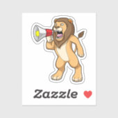 Sticker Lion avec microphone (Feuille)