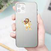 Sticker Lion avec microphone (Téléphone)