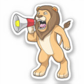 Sticker Lion avec microphone (Recto)