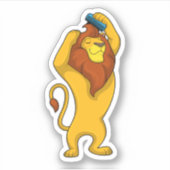 Sticker Lion avec peigne (Devant)