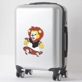 Sticker lion avec skateboard (Sur valise)