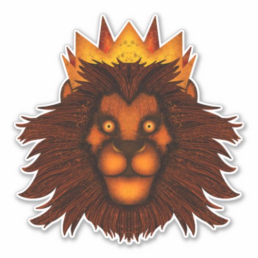 Sticker Lion avec une couronne (Devant)