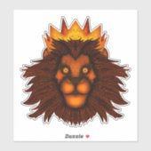 Sticker Lion avec une couronne (Feuille)