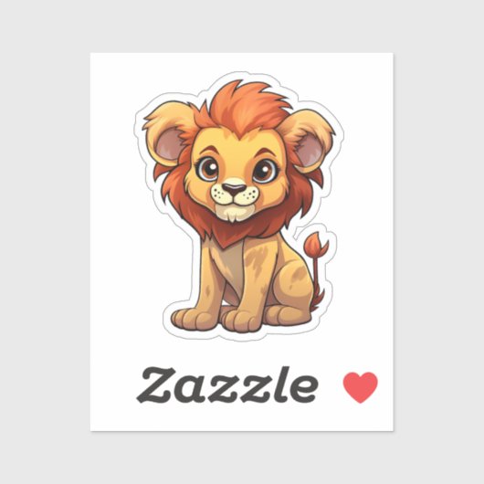 Sticker Lion caricature (Feuille)