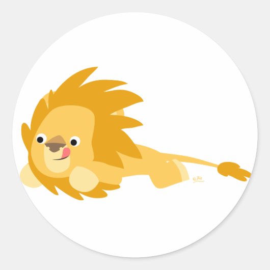 Sticker Lion Cartoon Bouncon Cute (Devant)