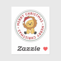 Sticker Lion Christmas Snow Winter Animaux Lions
