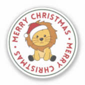 Sticker Lion Christmas Snow Winter Animaux Lions (Recto)