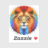 Sticker Lion coloré (Feuille)