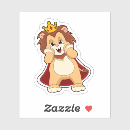 Sticker Lion comme roi avec Couronne.PNG (Feuille)