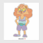 Sticker Lion cool (Feuille)