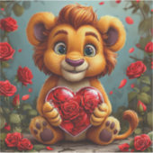 Sticker Lion de dessin animé mignon (Devant)