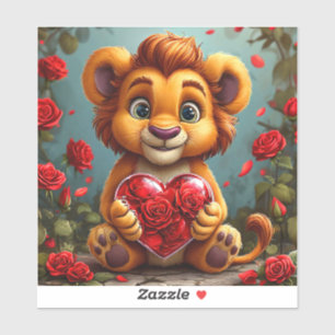 Sticker Lion de dessin animé mignon
