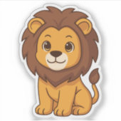 Sticker Lion de dessin animé mignon (Devant)
