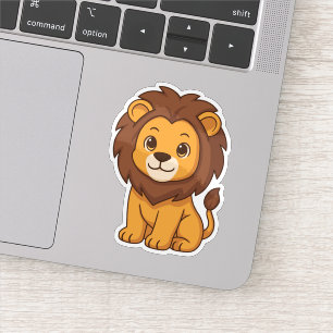Sticker Lion de dessin animé mignon