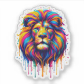 Sticker Lion de séchage de peinture (Devant)