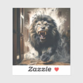 Sticker Lion effrayant (Feuille)