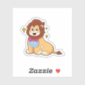Sticker Lion en Gentleman avec Cravate.PNG (Feuille)
