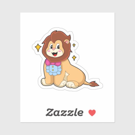 Sticker Lion en Gentleman avec Cravate.PNG (Feuille)
