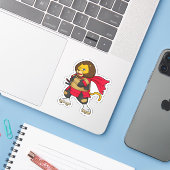 Sticker Lion en guerrier avec Cap (Ordinateur portable avec iPhone)