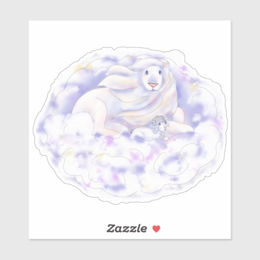 Sticker Lion et agneau | (Feuille)