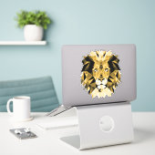 Sticker Lion géométrique Brown (Ordinateur portable sur le bureau)