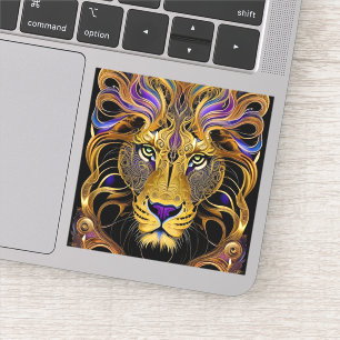 Sticker Lion Gold Filigree
