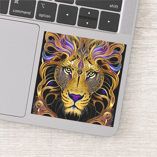 Sticker Lion Gold Filigree (Détail)