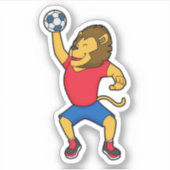 Sticker Lion Handball player Handball (Devant)