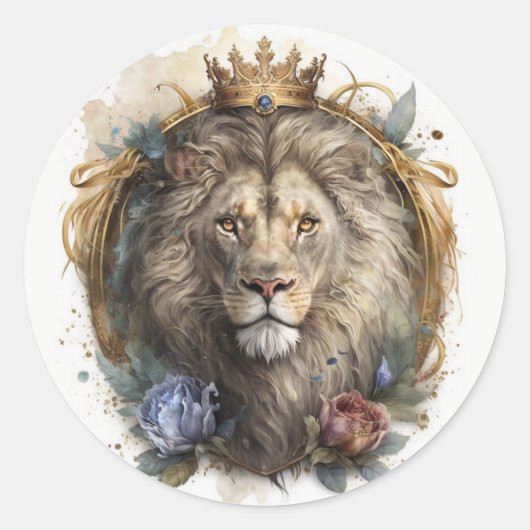 Sticker Lion majestueux en Regal Watercolor (Devant)