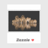 Sticker Lion Pride Drinks at the Water Hole at Night (Feuille)