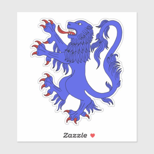 Sticker Lion Rampant Azure (Feuille)