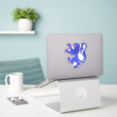 Sticker Lion Rampant Azure (Ordinateur portable sur le bureau)