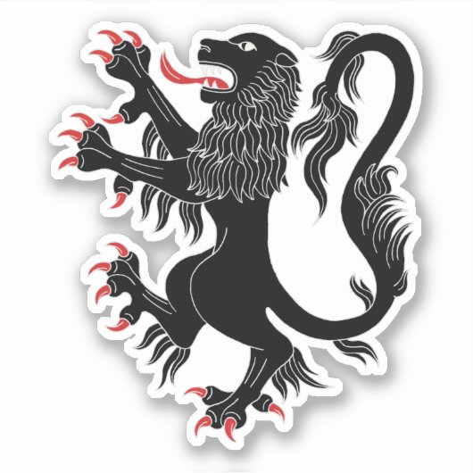 Sticker Lion Rampant Sable (Devant)