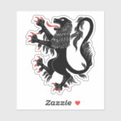 Sticker Lion Rampant Sable (Feuille)
