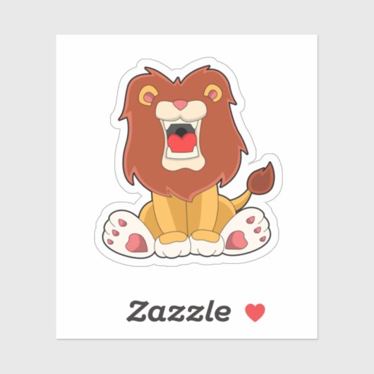 Sticker lion rugissant (Feuille)