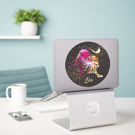 Sticker Lion - Signe du zodiaque (Ordinateur portable sur le bureau)